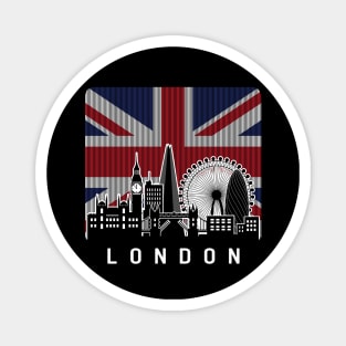 London United Kingdom Skyline Flag Magnet